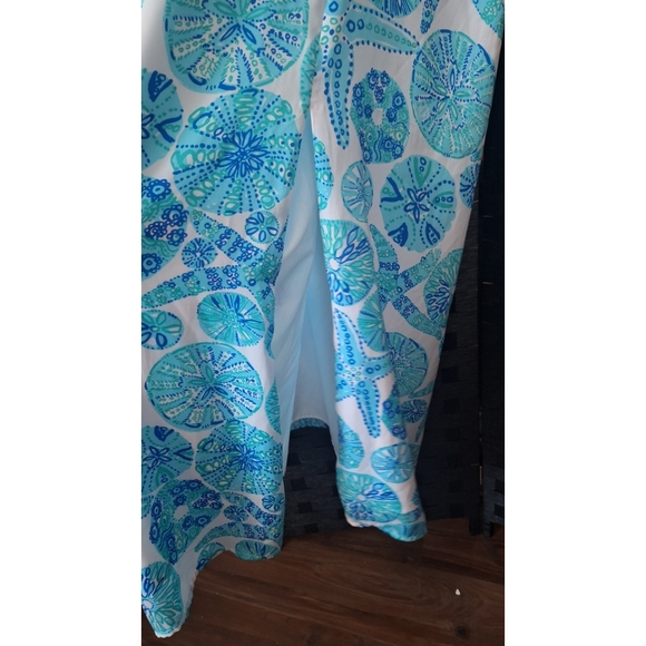 Lily Pulitzer | Inna Shells Print Halter Maxi Dress - White/Blue/Green - Picture 10 of 15